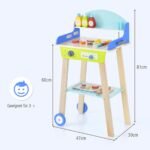 Medinis žaidimų BBQ kepsninės rinkinys vaikams su priedais ir ratukais (Spalvotas)