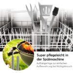 6 dalių profesionalus grilio įrankių rinkinys su dėklu nerūdijančio plieno (Sidabrinė)