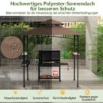 Grillinės pavėsinė su dvigubu stogu ir šoniniais stalviršiais (Ruda)