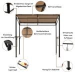 Grilio paviljonas su metaliniu rėmu ir lentynėle (Ruda)