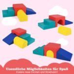 Minkštų blokelių komplektas vaikams (4 dalys) (Raudona ir Mėlyna)