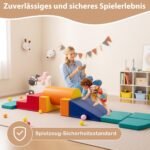 10 minkštų putplasčio statybinių blokų rinkinys vaikams (Spalvota)
