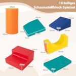 10 minkštų putplasčio statybinių blokų rinkinys vaikams (Spalvota)