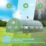 Erdvus tunelinis šiltnamis su stabiliu karkasu (Žalia)