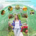Erdvus tunelinis šiltnamis su stabiliu karkasu (Žalia)
