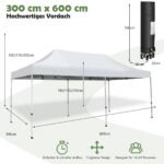 Pop-up paviljonas 600 x 300 cm su ratukais (Balta)