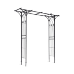 Metalinė arka gėlėms ir vijokliniams augalams 208 x 52 x 208 cm (Juoda)