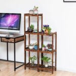 Medinė triaukštė lentyna augalams (Medžio)