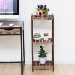 3 lentynų medinė augalų lentyna (Medžio)