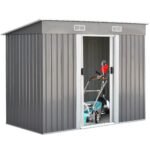 Metalinis sodo sandėliukas su vienšlaičiu stogu (Pilka)