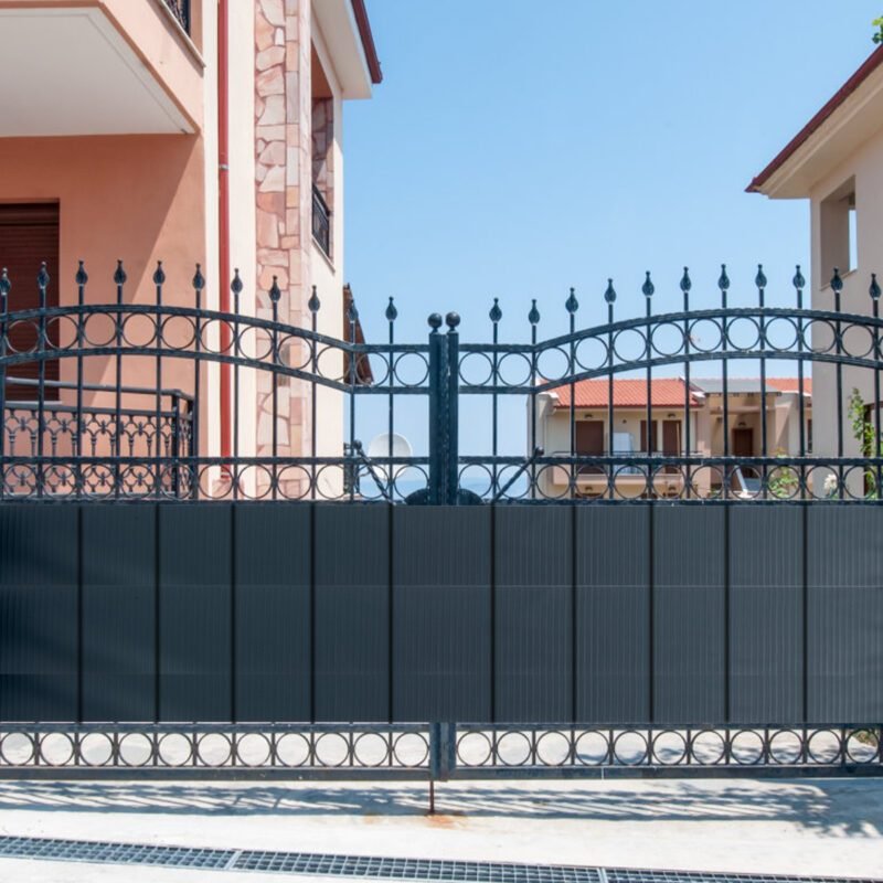 Tvirtas PVC tvoros uždangalas 35 metrų (Tamsiai pilka)