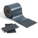 PVC Apsauginė tvora nuo vėjo ir triukšmo 50m x 19cm (Tamsiai pilka)