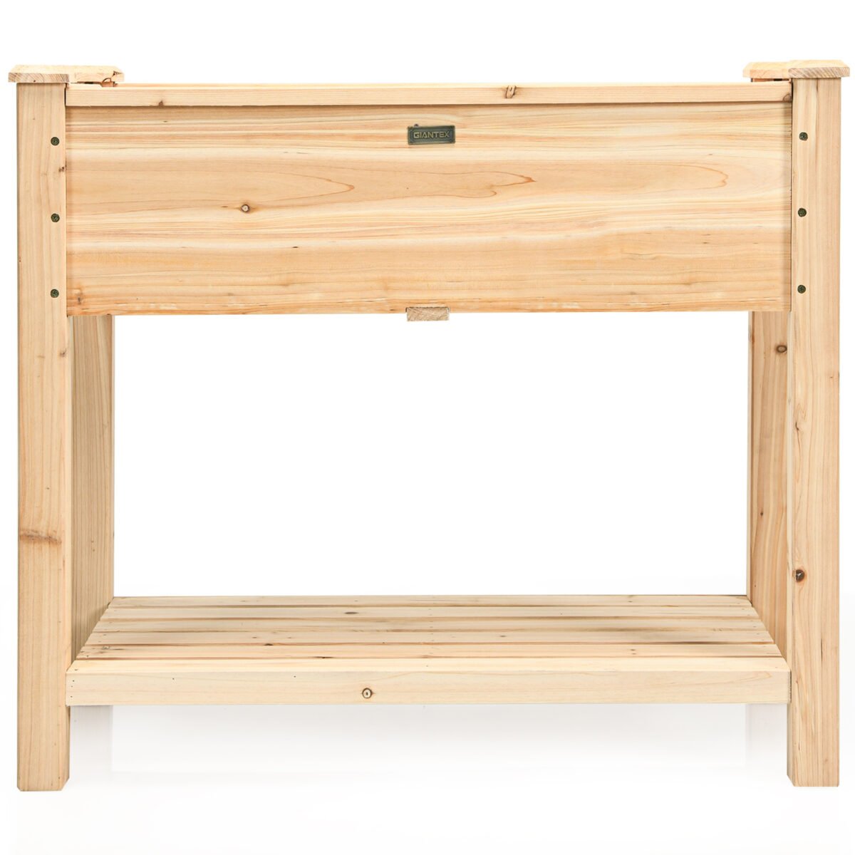 Medinė pakelta lysvė su lentyna 86 x 46 x 76 cm (Natūrali)