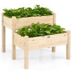 Daugiaaukštis medinis lysvas 86x85x72 5 cm (Natūrali)