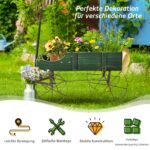 Dekoratyvinis medinis augalų vežimėlis ratukais (Žalia)