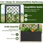 Aukštas metalinis lauko vazonas su atramine grotelių sienelė (Juoda)