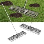 Profesionalus plokščias grėblys samanoms su ergonomiška rankena (Sidabrinė)