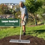 Profesionalus plokščias grėblys samanoms su ergonomiška rankena (Sidabrinė)