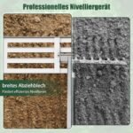 Profesionalus plokščias grėblys samanoms su ergonomiška rankena (Sidabrinė)