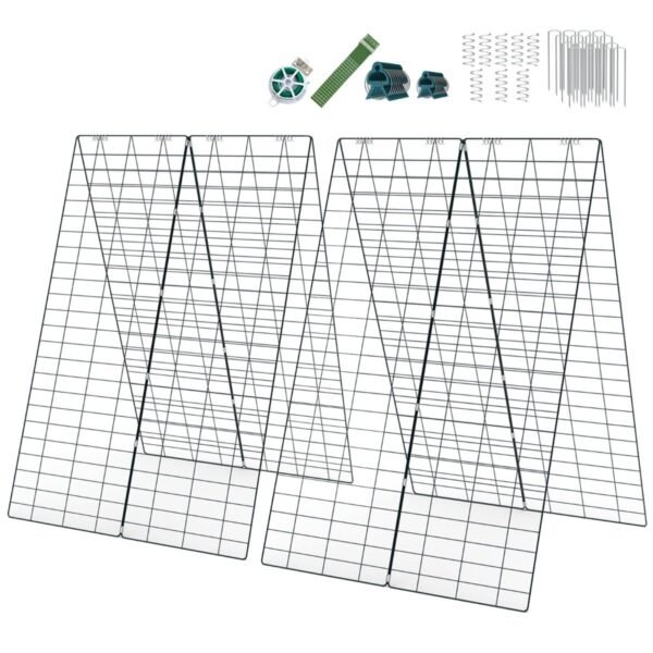 Gėlių ir daržovių atramų komplektas 2 vnt. 122 x 86 cm (Žalia)