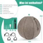 Sportinis kamuolys su rankenomis ir juosmeniu 65 cm skersmens (Ruda)