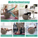 Sportinis kamuolys su rankenomis ir juosmeniu 65 cm skersmens (Ruda)