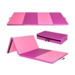 Sportinis čiužinys su nuimamu dirbtinės odos užvalkalu 240 x 117 x 5 cm (Raudona ir Rožinė)