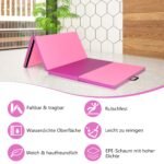 Sportinis čiužinys su nuimamu dirbtinės odos užvalkalu 240 x 117 x 5 cm (Raudona ir Rožinė)