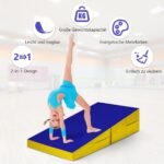Keleivinis sporto treniruočių čiužinys su rankenomis (Geltona)