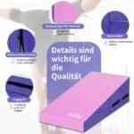 Sulankstomas gimnastikos čiužinys su rankenomis (Violetinė)