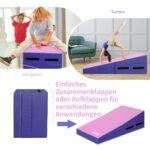 Sulankstomas gimnastikos čiužinys su rankenomis (Violetinė)