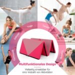 Sulankstomas gimnastikos ir jogos kilimėlis 240 x 117 cm (Rožinė)