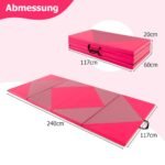 Sulankstomas gimnastikos ir jogos kilimėlis 240 x 117 cm (Rožinė)