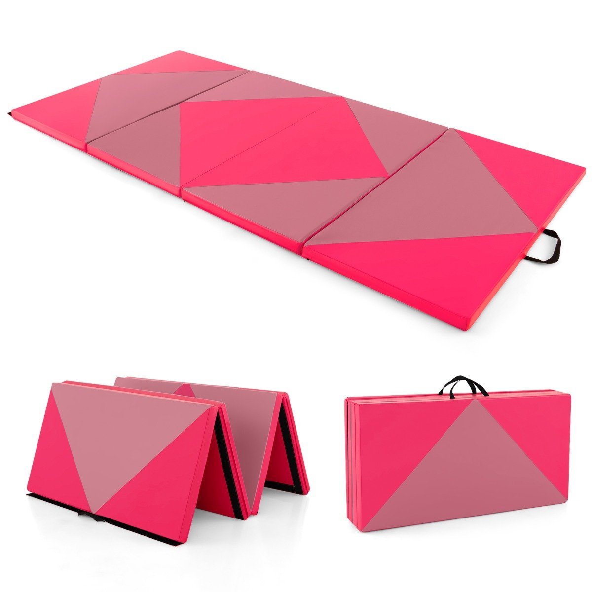 gymnastikmatte_sportmatte-_fh10092mh_6_ Sulankstomas gimnastikos ir jogos kilimėlis 240 x 117 cm (Rožinė)