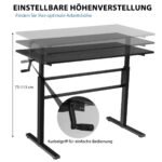 Reguliuojamo aukščio stalas su rankine svirtimi (Juoda)