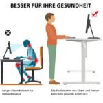 Reguliuojamo aukščio darbo stalas su rankenėle 120x60 cm (Balta)