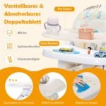 Reguliuojamo aukščio vaikiška kėdutė su nuimamu staliuku (Smėlio)