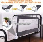 Reguliuojamo aukščio apsauginė lovos tvorelė 120 cm (Pilka)