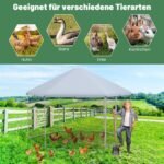 Erdvi metalinė vištidė su užrakinamomis durimis ir apsauga nuo oro sąlygų (Sidabrinė)