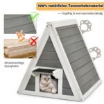 Medinis namelis smulkiems gyvūnams atsparus stogas (Pilka)