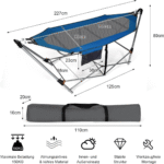 Sulankstomas hamako stovas su šonine kišene (Mėlyna)