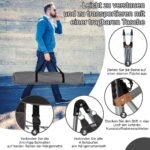 Sulankstomas lauko hamakas su tvirtu rėmu ir šonine kišene (Juoda)