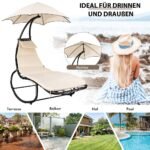 Supamoji kėdė su stogeliu 184 cm (Smėlio)