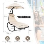 Supamoji kėdė su stogeliu 184 cm (Smėlio)