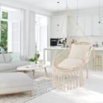 Pakabinamas krėslas su pagalvėlėmis 150 kg (Smėlio)