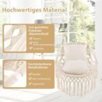 Pakabinamas krėslas su pagalvėlėmis 150 kg (Smėlio)