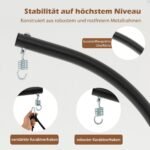 Sulankstomas pakabinamas krėslas su metaliniu rėmu ir pagalvėmis (Pilka)