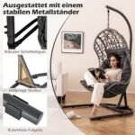 Pakabinamas krepšio krėslas su stovu (Pilka)