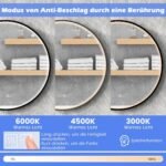 Apvalus LED veidrodis su atminties ir apsaugos nuo rasojimo funkcijomis (Sidabrinė)