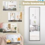 Sieninis viso kūno veidrodis su 120x37 cm rėmu (Juoda)